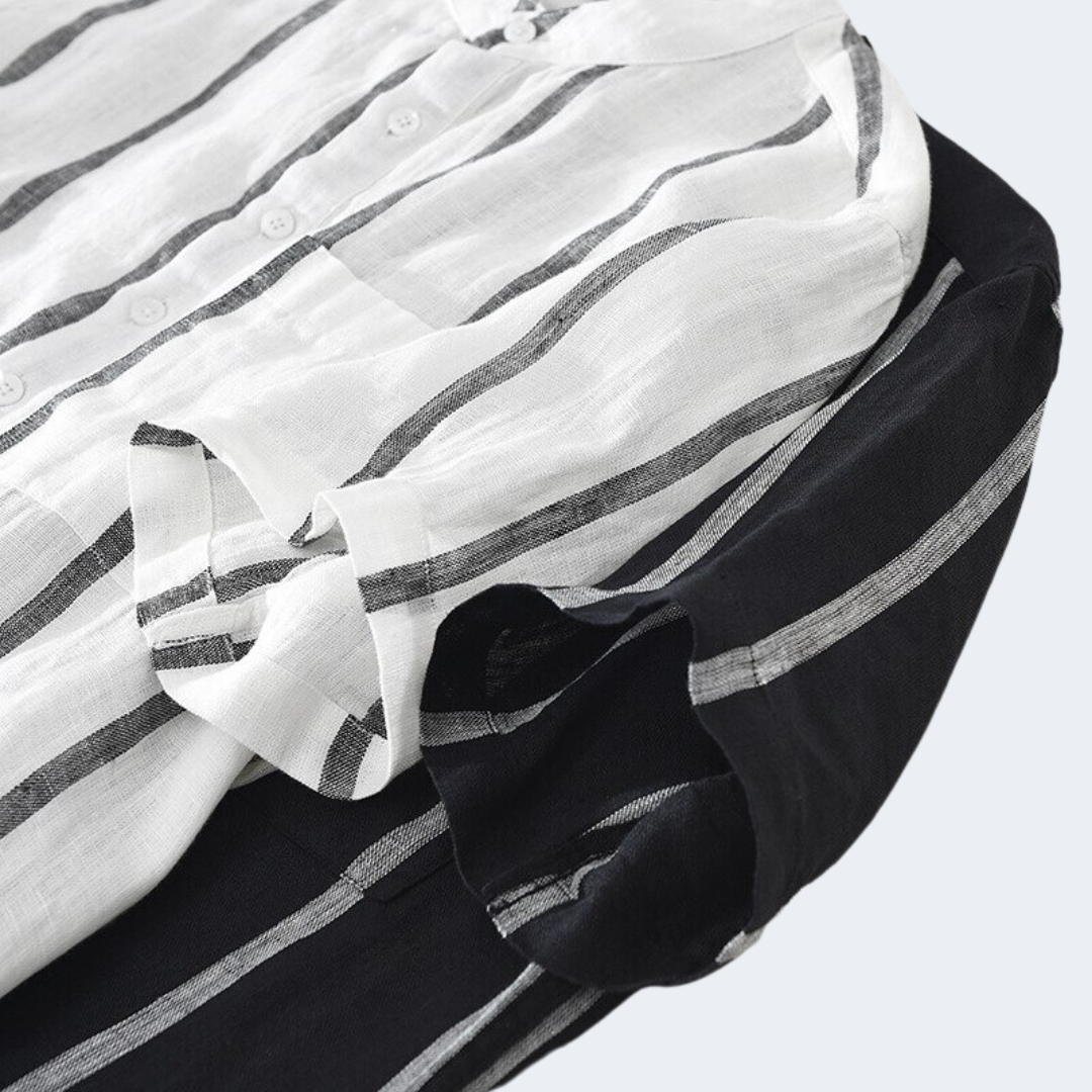 Henry Striped Linen Short-Sleeved Shirt