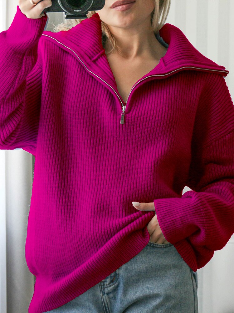 Evelyn Half Zip Sweater