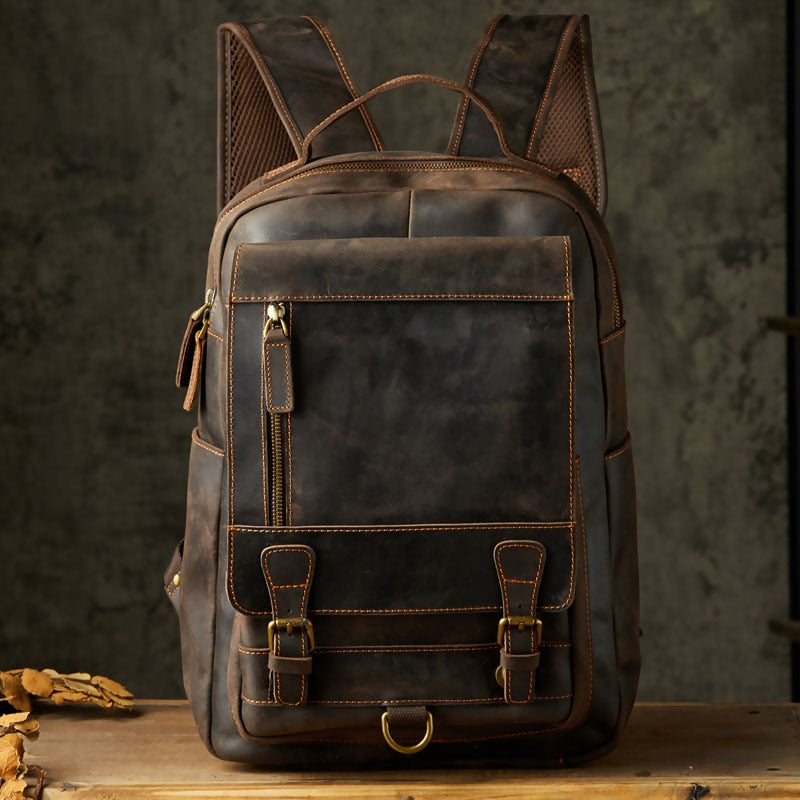Retro Leather Backpack